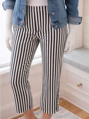 Attyre Black and White Striped Pants, size 14